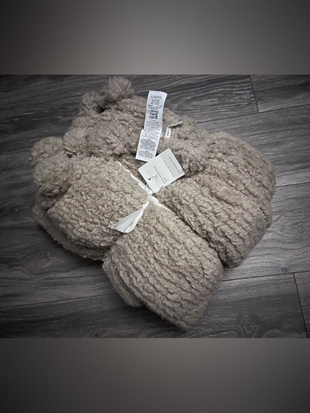 Pottery Barn Sherpa Throw Blanket in Taupe